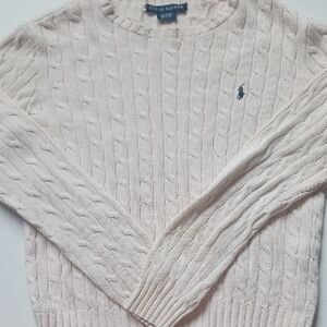 Ralph Lauren Women's Cream Cable Knit Sweater